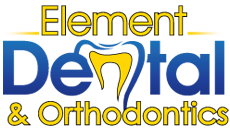 family dentist orthodontist element dental orthodontics north houston east texas TX logo colored